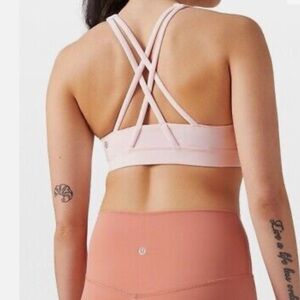 lululemon light pink high neck energy bra